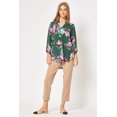 thumbnail image 1 of Dear Scarlett Women's Lizzy Floral Long Sleeve V-Neck Blouse Top in Hunter Green (Large, Hunter Green), 1 of 4