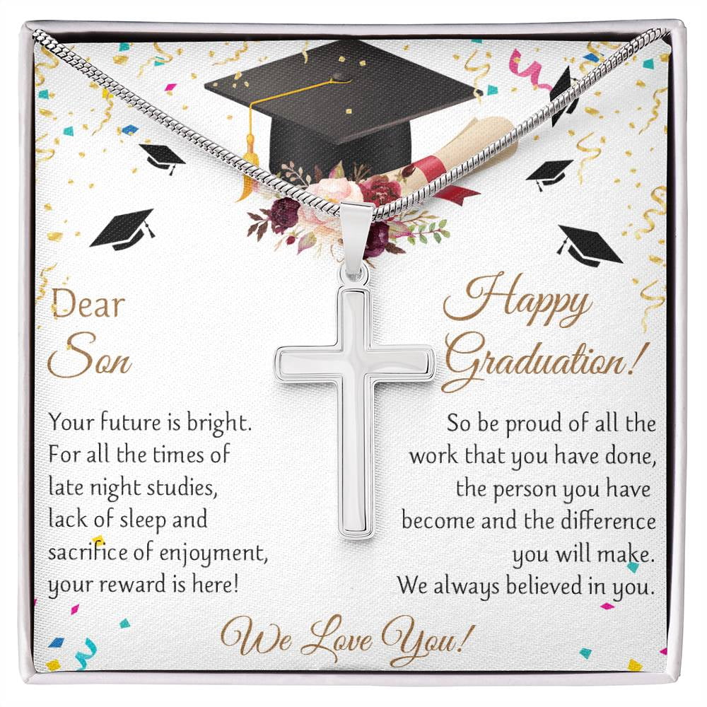 Graduation Crosses Dear Son - Happy Graduation - Elegant Cross Necklace - Artisan Cross ...