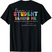 STRAVEL Dear Student Behind Me Shirt For Teacher - On Back T-Shirt Black 2X-Large