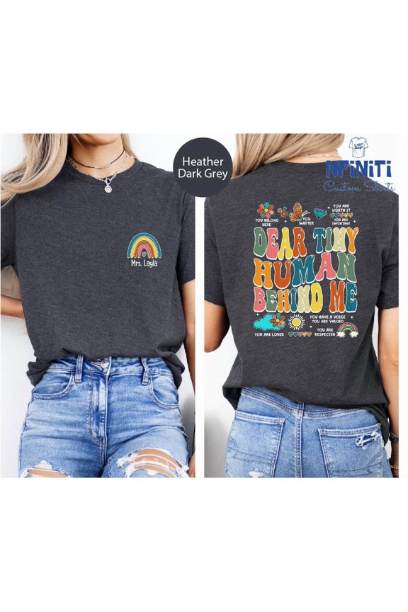 Dear Tiny Human Teacher Shirt, Back To School Pocket Tee TSHIRT All Size S-5XL