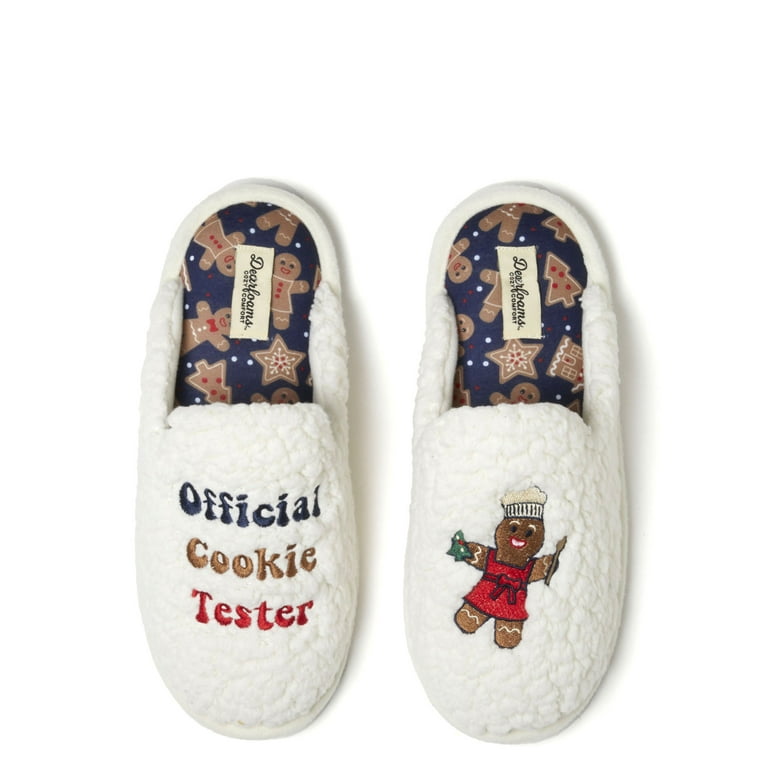 Dearfoams Cozy Comfort Unisex Cookie Tester Scuff Slippers