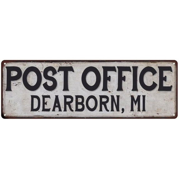 Dearborn, Mi Post Office Metal Sign Vintage 6x18 106180011311