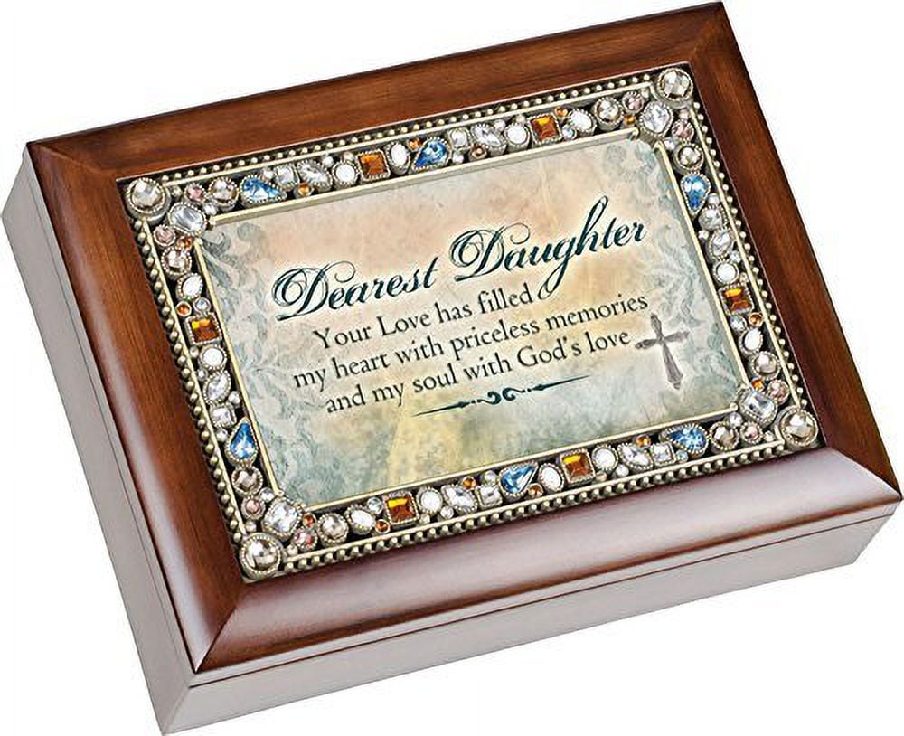 Dearest Daughter Your Love Has Filled My Heart Jewel Musical Music Jewelry Box Plays Amazing Grace