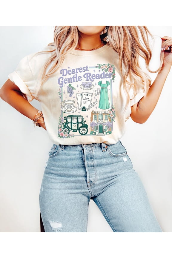 Dearest Gentle Reader Regency Graphic T-Shirt – Vintage Literary Aesthetic Tee