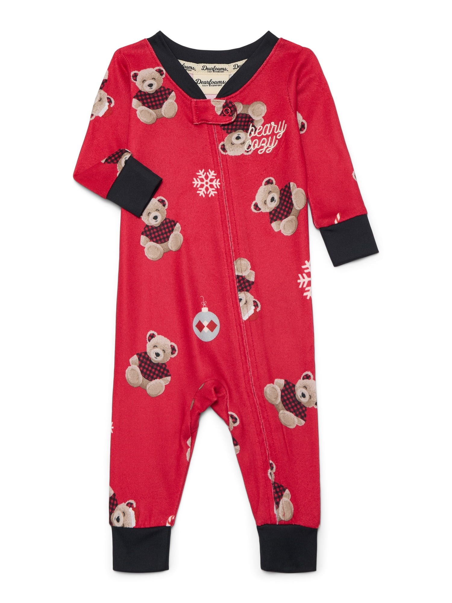 Dearfoams Unisex Baby Holiday Matching Family Pajamas Union Suit, Sizes 6M-18M
