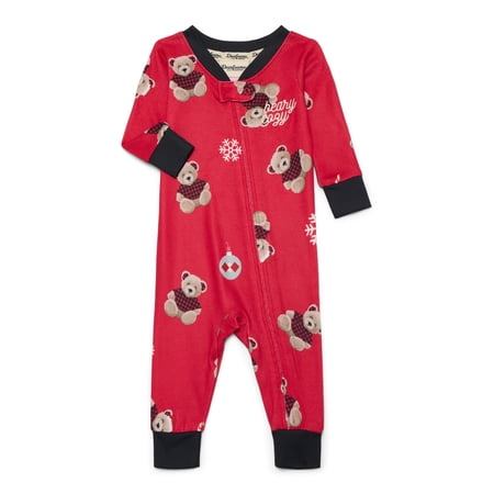 Dearfoams Unisex Baby Holiday Matching Family Pajamas Union Suit, Sizes 6M-18M