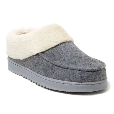 Dearfoams Men's Tatum Teddy Sport Lounge Clog Slippers - Machine Washable, Arch Support