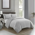 thumbnail image 1 of Dearfoams Back Dye Faux Rabbit Fur 3-Piece Grey Polyester Fill Duvet Set for Teens Adults Seniors, Full, 1 of 6