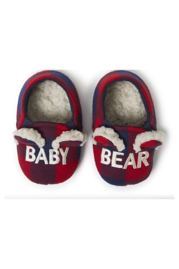 Cozy Comfort Baby Bear Plaid Closed Back Slippers