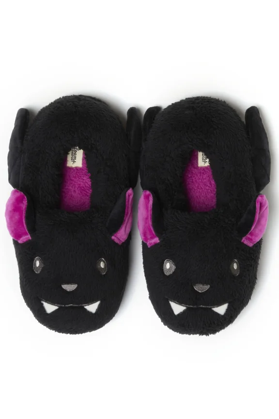 Cozy Comfort Halloween Unisex Black Bat Closed Back Slippers