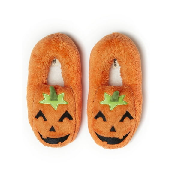 Dearfoams Cozy Comfort Halloween Unisex Pumpkin Closed Back Slippers