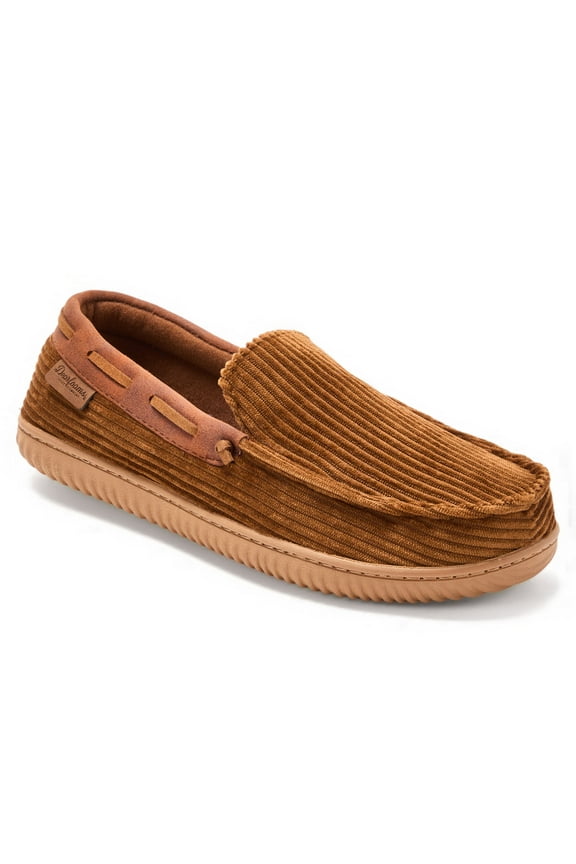 Cozy Comfort Men's Cord Moccasins With Lacing Slippers