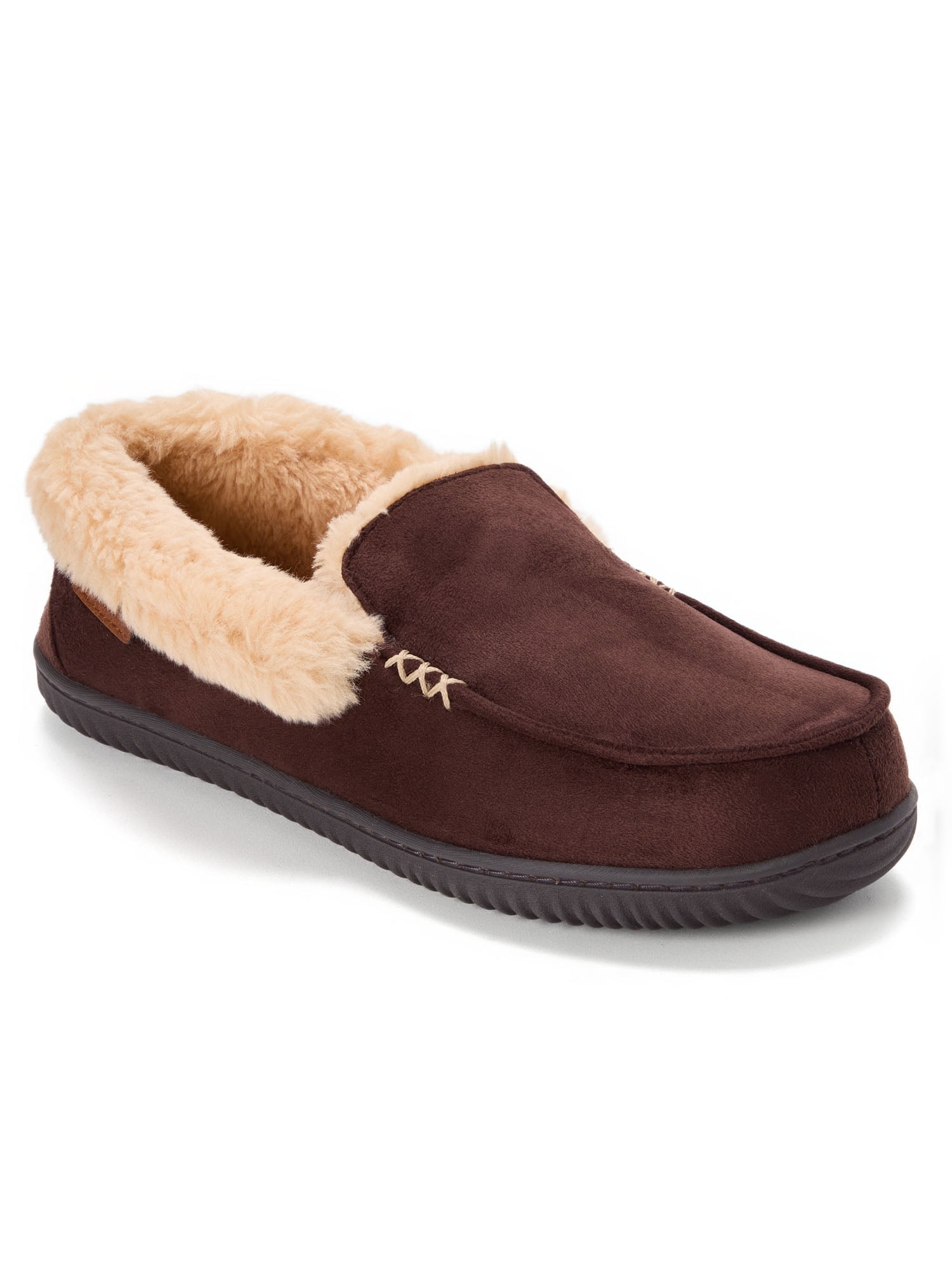 Dearfoams Cozy Comfort Men's Cuffed Moccasin Slippers
