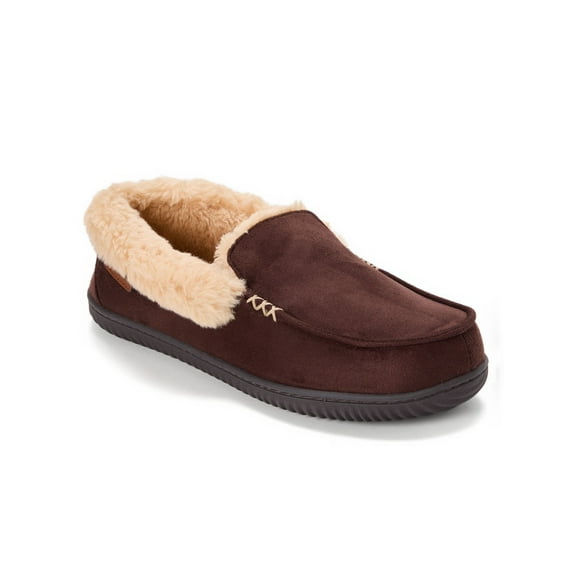 Dearfoams Cozy Comfort Men's Cuffed Moccasin Slippers