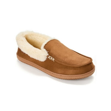 Dearfoams Cozy Comfort Men's Cuffed Moccasin Slippers