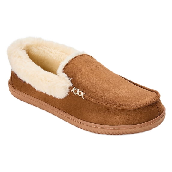 Dearfoams Cozy Comfort Men's Cuffed Moccasin Slippers