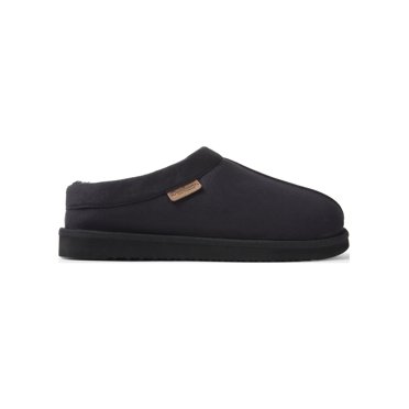 Heren microsuède clog pantoffels met fuzzy-voering