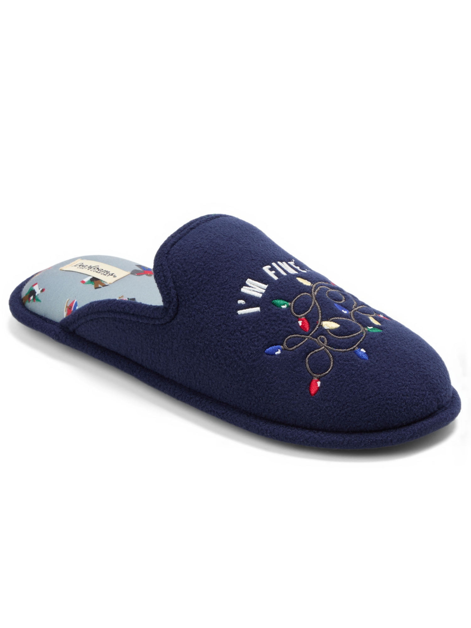 Dearfoams Cozy Comfort Men's Holiday Novelty Scuff Slip On Slippers
