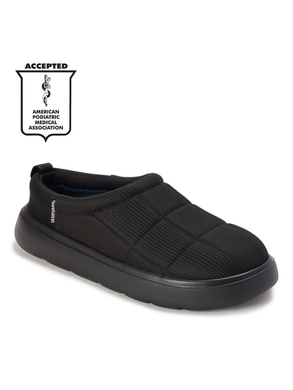 EasyMellow by Dearfoams Men's Quilted Hoodie Clog Shoes Sizes 8-12