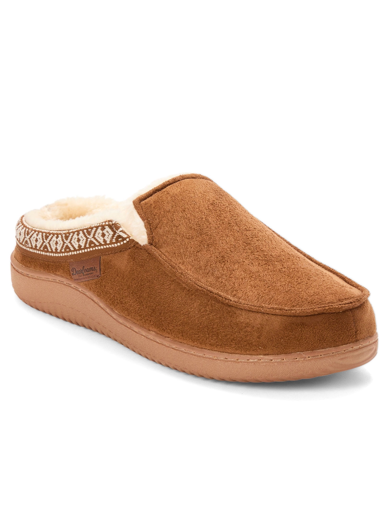 Dearfoams Men's Brendan Microsuede Moccasin Toe Clog Slipper