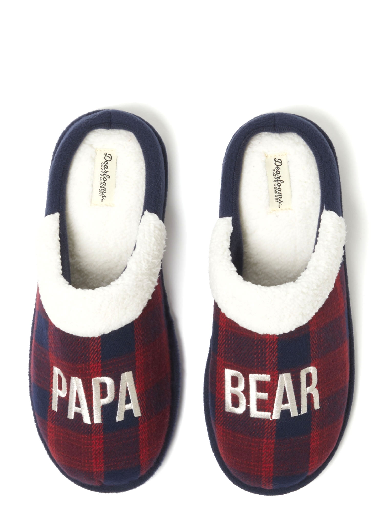 Dearfoams Cozy Comfort Men's Papa Bear Plaid