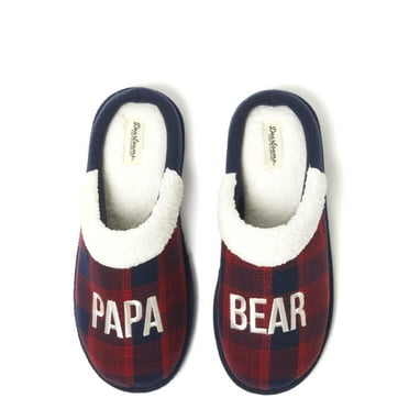 Dearfoams Cozy Comfort Men's Papa Bear Plaid Clog Slippers