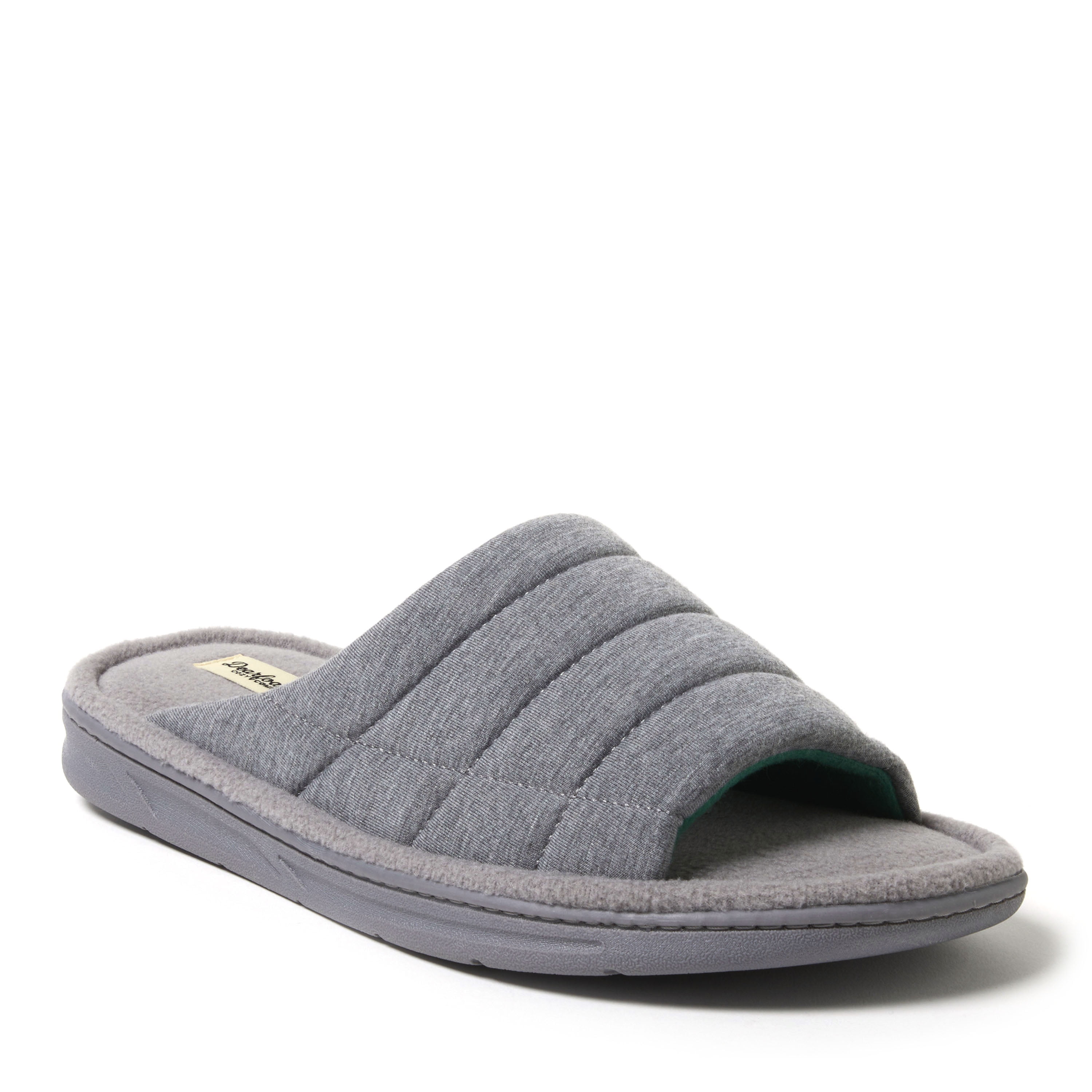 Dearfoams Cozy Comfort Men's Quilted Jersey Slide Slippers - Walmart.com