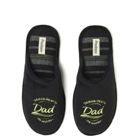 Dearfoams Cozy Comfort Men's Terry Slogan Scuff