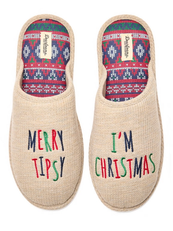 Cozy Comfort Men's Tipsy & Bright Novelty Slippers