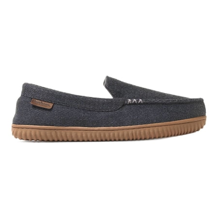 Dearfoams Cozy Comfort Men's Woven Moc W/ Accent Stitch Slippers