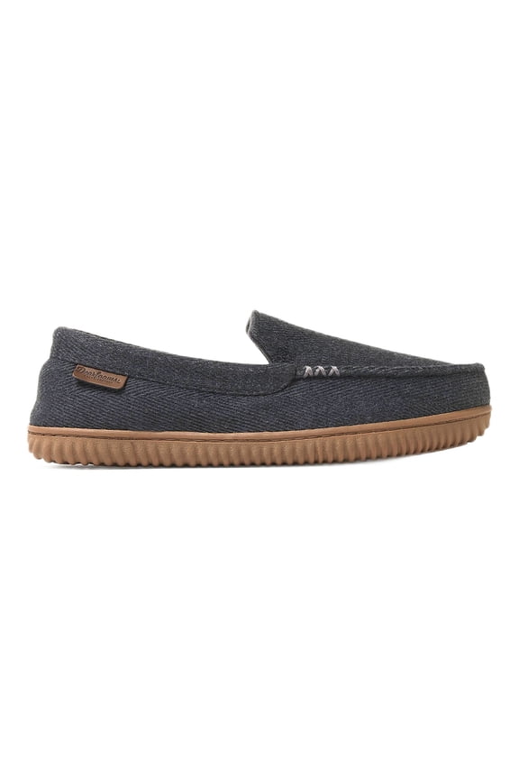 Cozy Comfort Men's Woven Moc W/ Accent Stitch Slippers