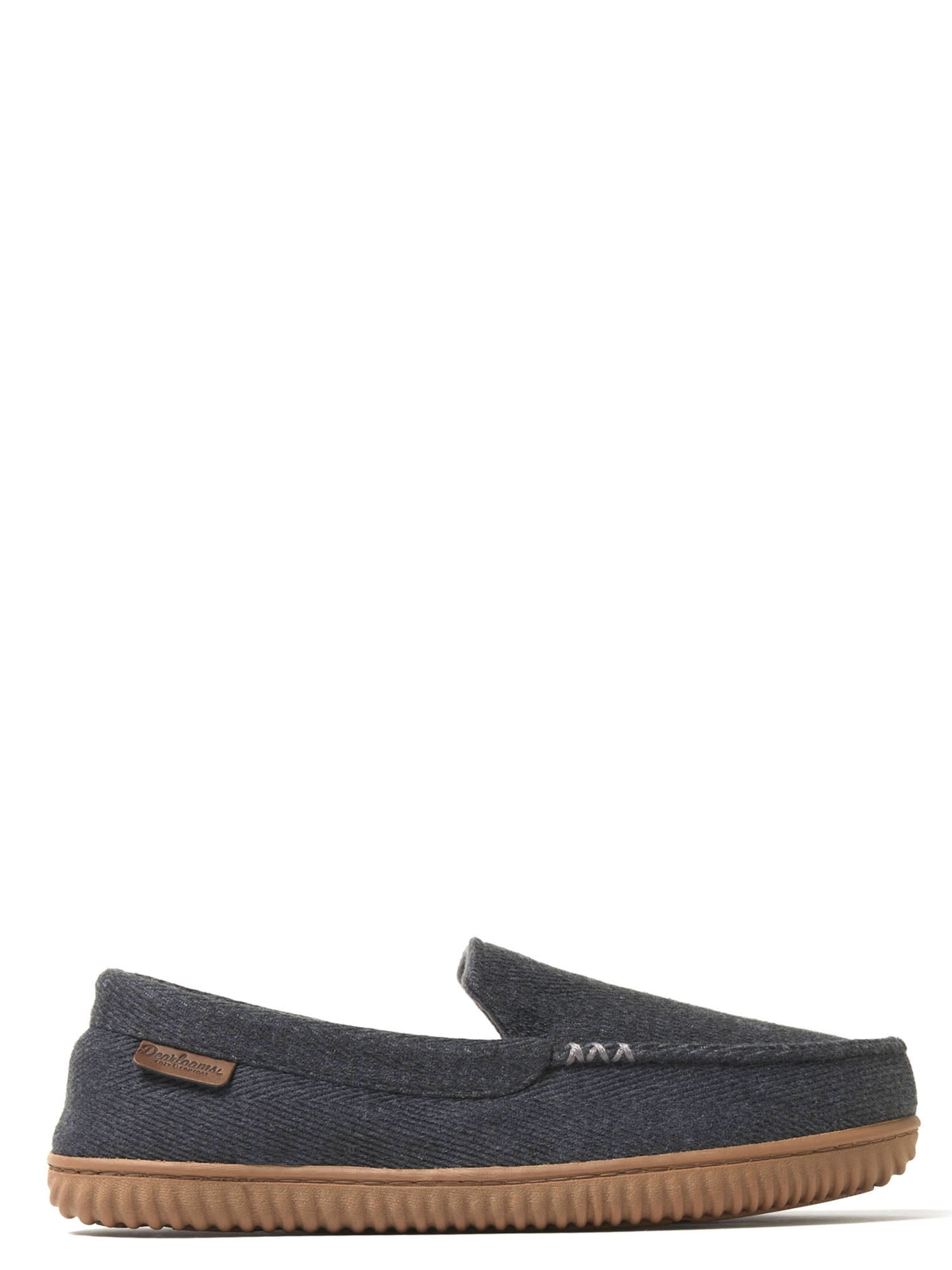 Dearfoams Cozy Comfort Men's Woven Moc W/ Accent Stitch Slippers