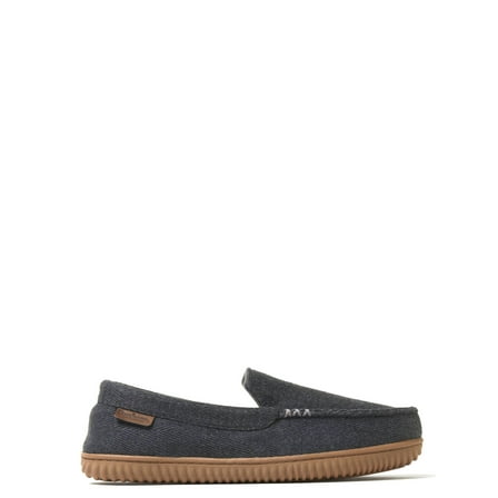 Dearfoams Cozy Comfort Men's Woven Moc W/ Accent Stitch Slippers