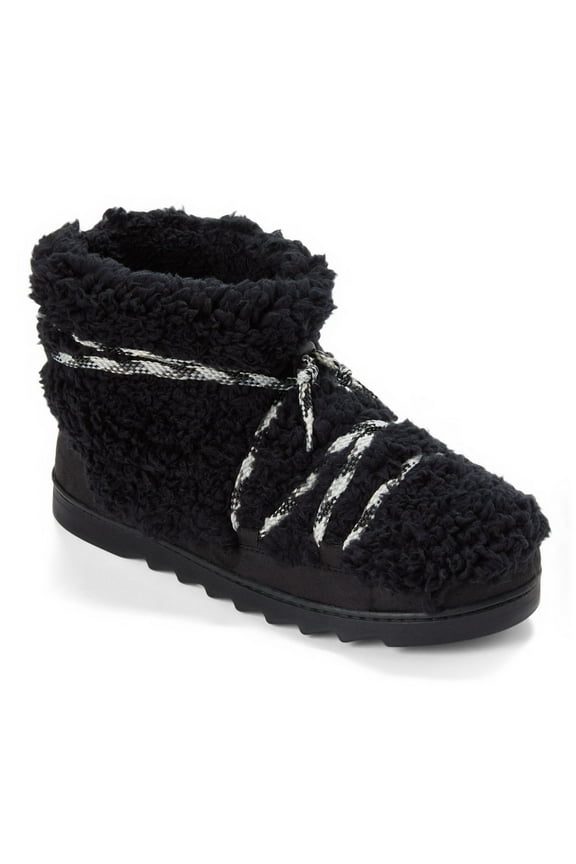 Cozy Comfort Women's Lace Up Teddy Slipper Booties