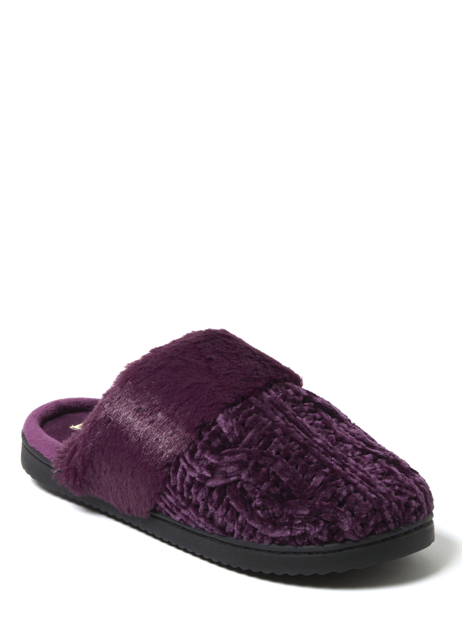 Dearfoams Comfort women's Cable Knit Chenille Scuff Slippers - Main Image