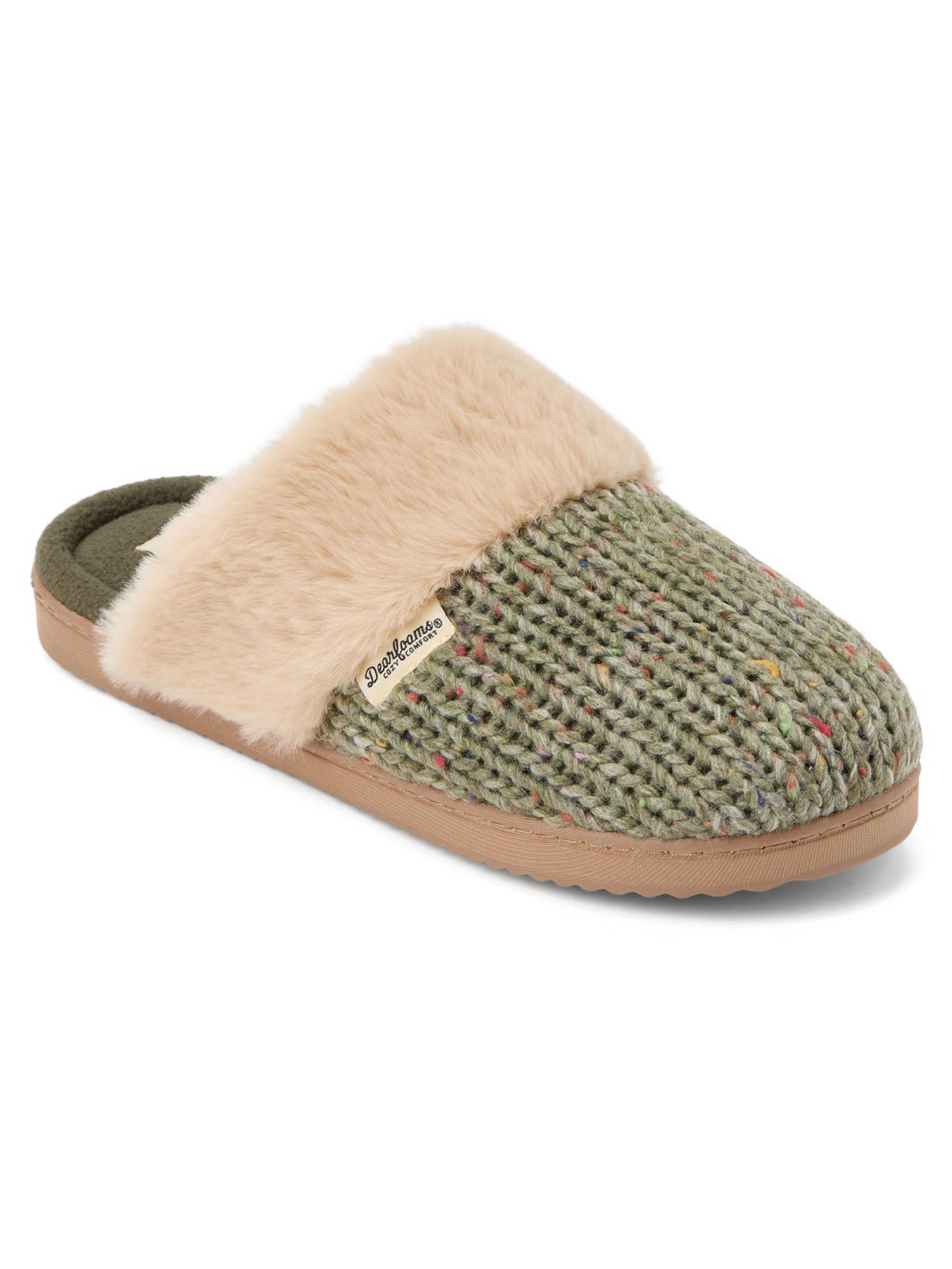 Dearfoams Cozy Comfort Women's Knit Speckeled Scuff Slippers