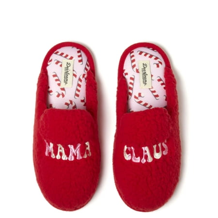 Dearfoams Cozy Comfort Women's Mama Claus Scuff Slippers