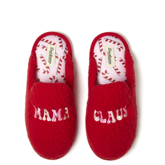 Dearfoams Cozy Comfort Women's Mama Claus Scuff Slippers