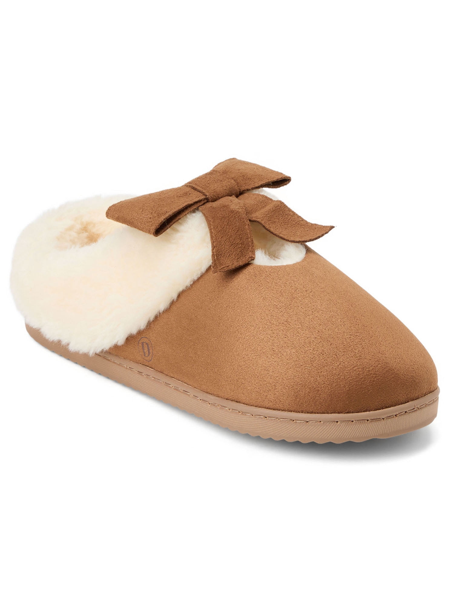 Dearfoams Cozy Comfort Women's Mary Jane Bow Slip On Scuff Slippers