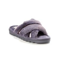 Dearfoams Cozy Comfort Women's Metallic Crossband Slippers (Size:7-8 in Excalibur)