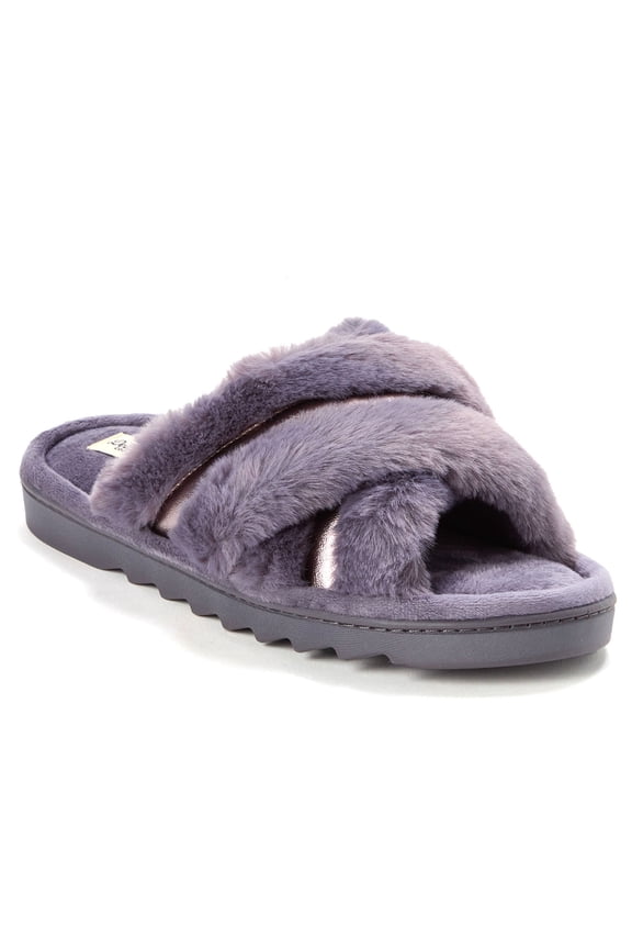 Cozy Comfort Women's Metallic Crossband Slippers