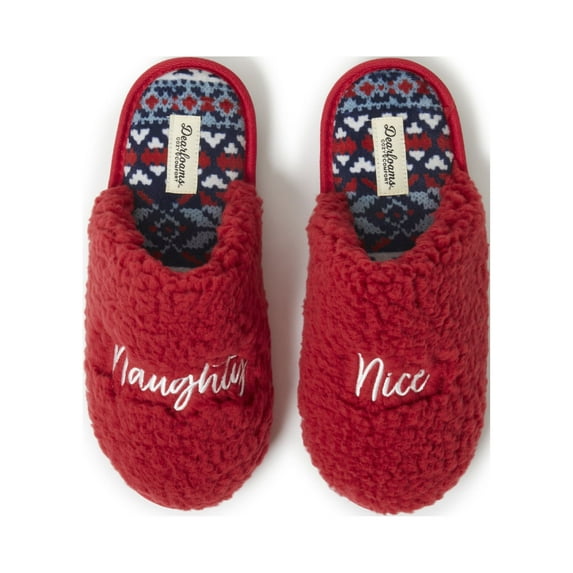 Dearfoams Cozy Comfort Women's Naughty & Nice Slippers