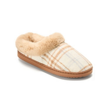 Dearfoams Cozy Comfort Women's Plaid Clog Slippers