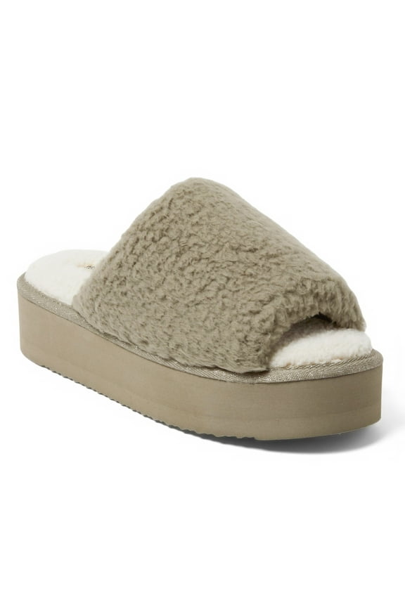 Dearfoams Cozy Comfort Women's Platform Terry Slide Slipper
