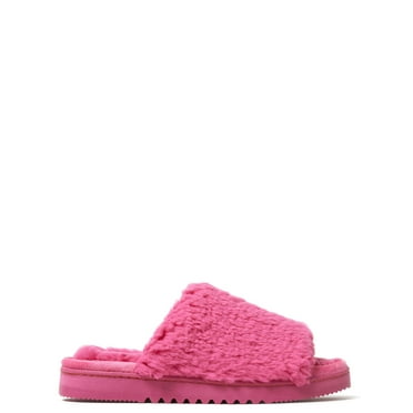Dearfoams Cozy Comfort Women's Teddy Pile Open Toe Scuff Slippers