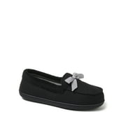 Dearfoams Cozy Comfort Women's Waffle And Terry Moccasin Slippers