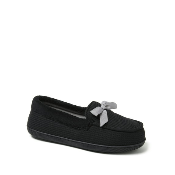 Dearfoams Cozy Comfort Women's Waffle And Terry Moccasin Slippers