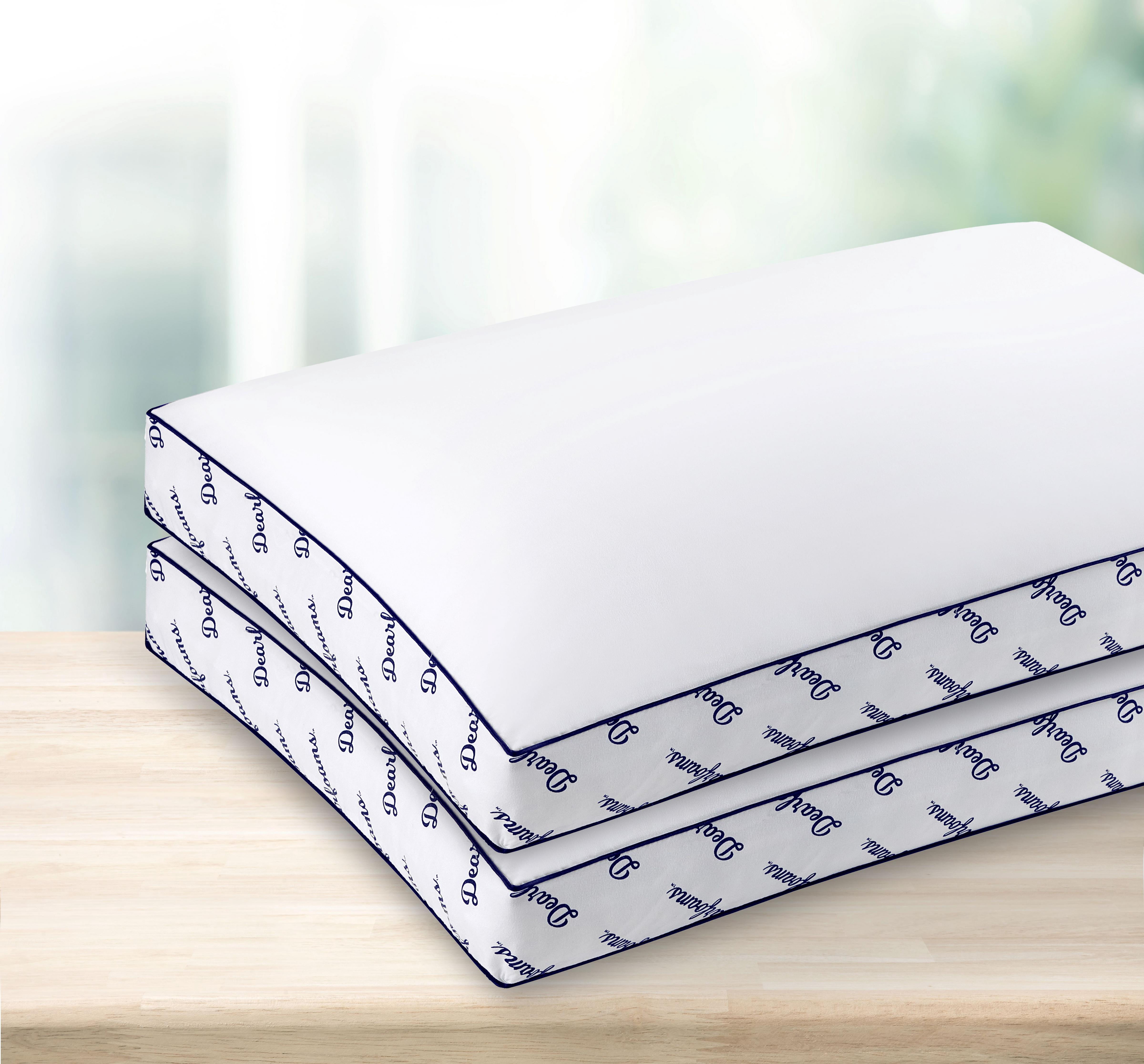 Dearfoams Cozy Gusseted Bed Pillow 2PK King, White
