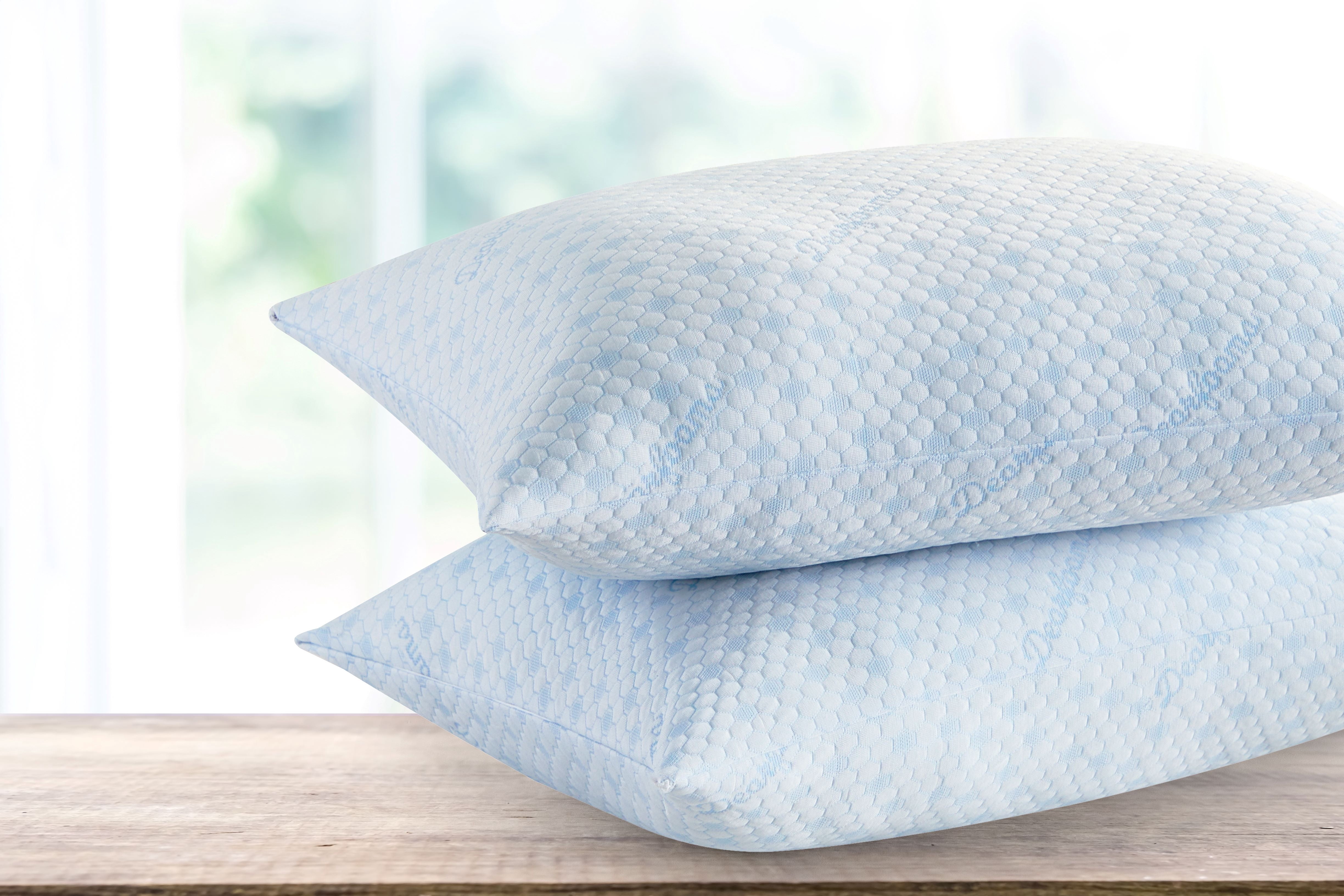 Dearfoams Cozy and Chill Cooling Bed Pillow 2PK King, White