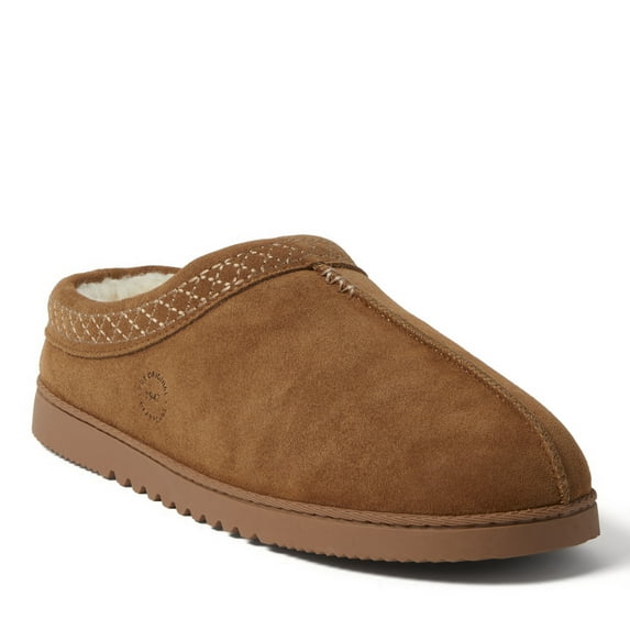 Dearfoams Dean Genuine Suede Clog Slipper with Embroidery